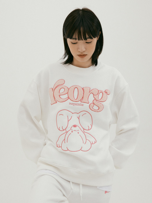 NOI TEDDY BEAR SWEATSHIRTS WHITE