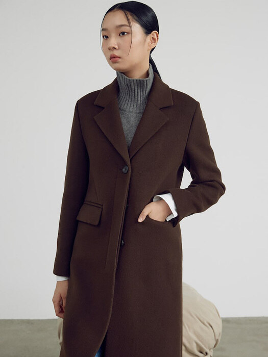 Long & Lean Tailored Coat  Brown (KE1X30M04D)