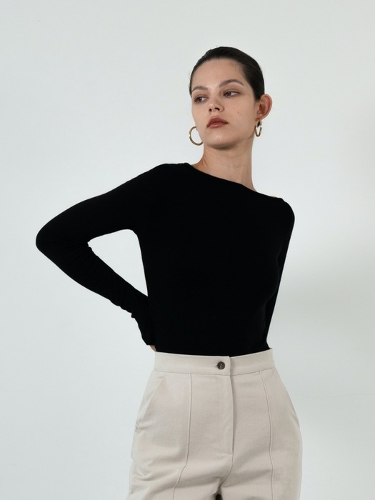 Iana Asymmetric tencel wool top