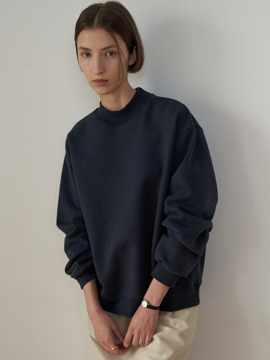 Mock neck Winter Sweatshirt - Navy