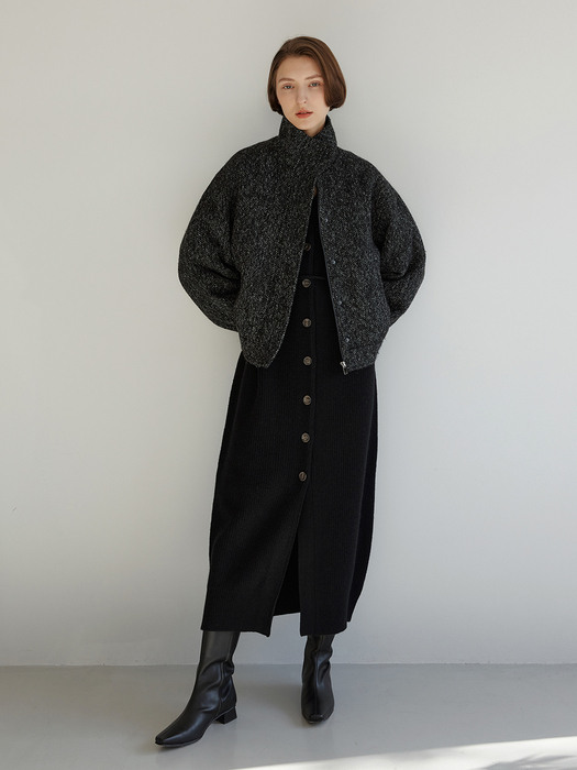 TOW HERRINGBONE TWEED HIGH NECK WOOL JUMPER_2 COLOR