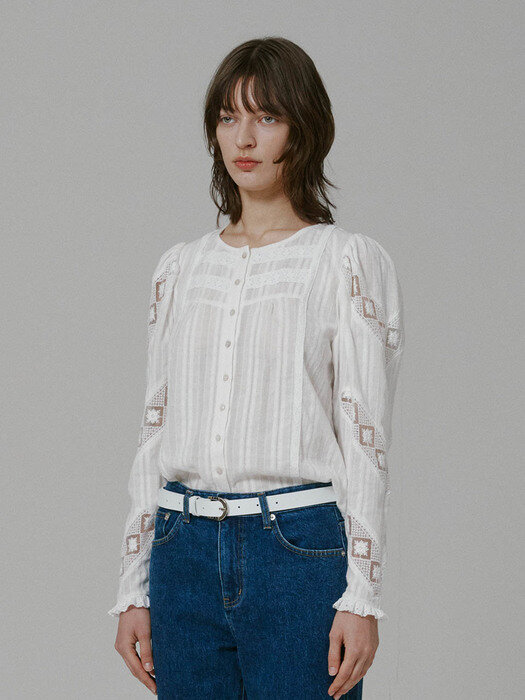 Camille Lace Blouse_White
