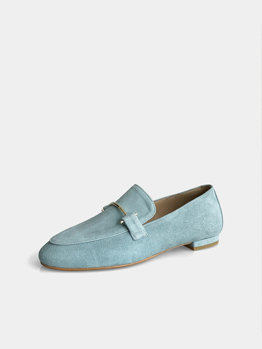 Mrc052 Gold Pin Loafer (Baby Blue Suede)