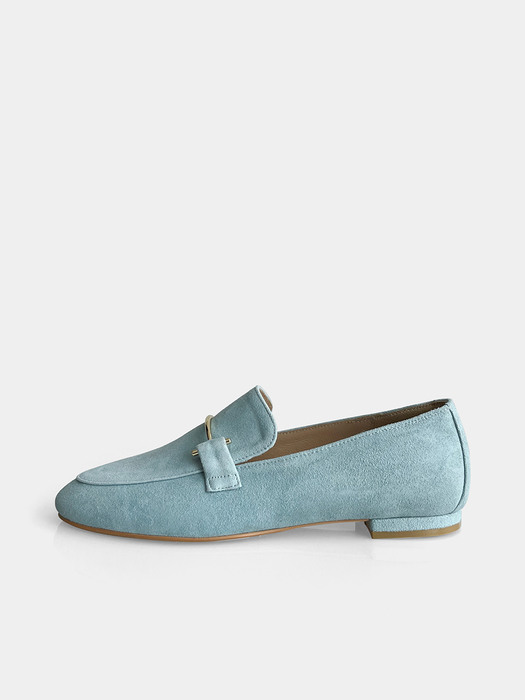 Mrc052 Gold Pin Loafer (Baby Blue Suede)