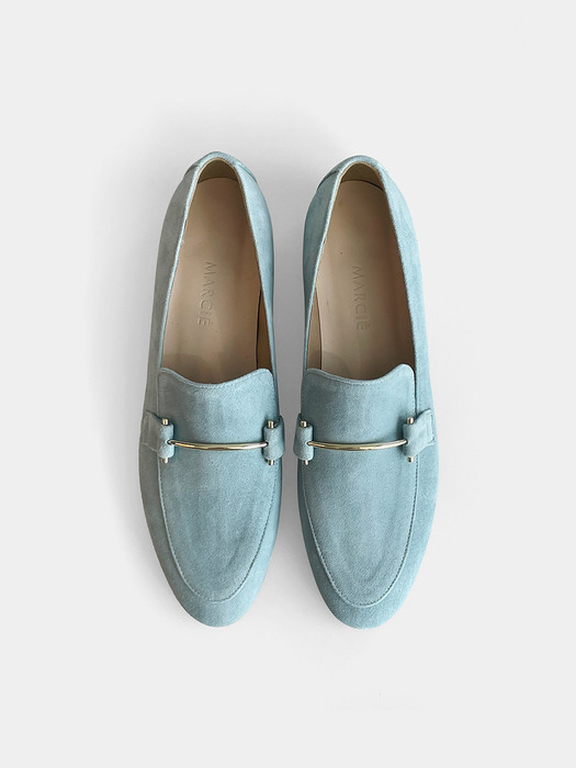 Mrc052 Gold Pin Loafer (Baby Blue Suede)