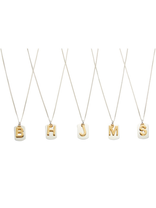 DARLING INITIAL LABEL COMBI NECKLACE