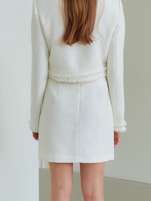 TWEED MINI SKIRT_IVORY