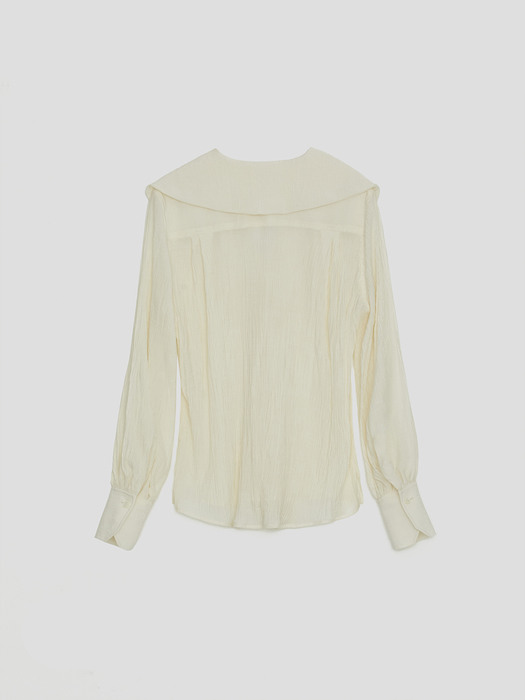 MATERA RAYON RUFFLE COLLAR BLOUSE (IVORY)