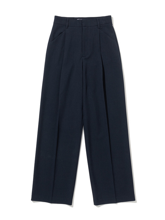 Pintuck Long Wide Pants [NAVY]