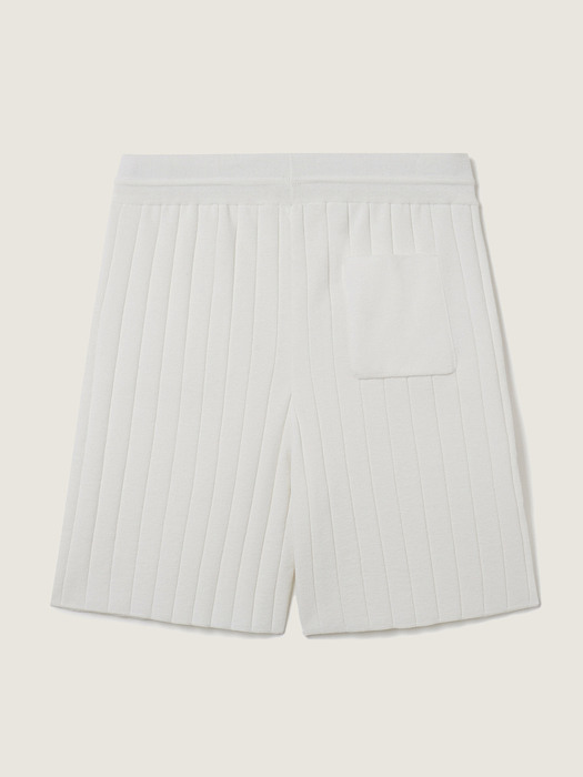 Supima cotton broad rib half pants_Off White