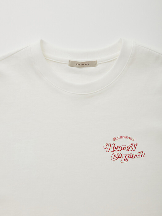 해븐 반팔 기본 핏 티셔츠 화이트