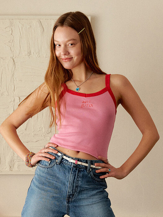 lotsyou_Quit Bitch Sleeveless Top Pink