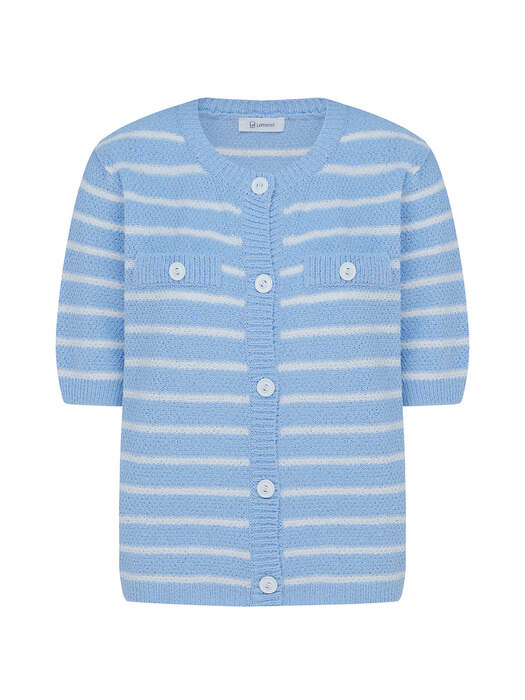 [단독]Stripe Boucle Cardigan-Sky Blue