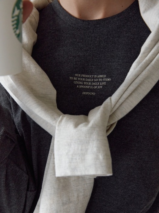 [리퍼브] lettering long sleeve t-shirt (charcoal)