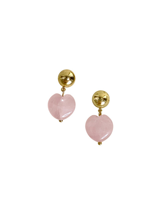 Pink heart earring