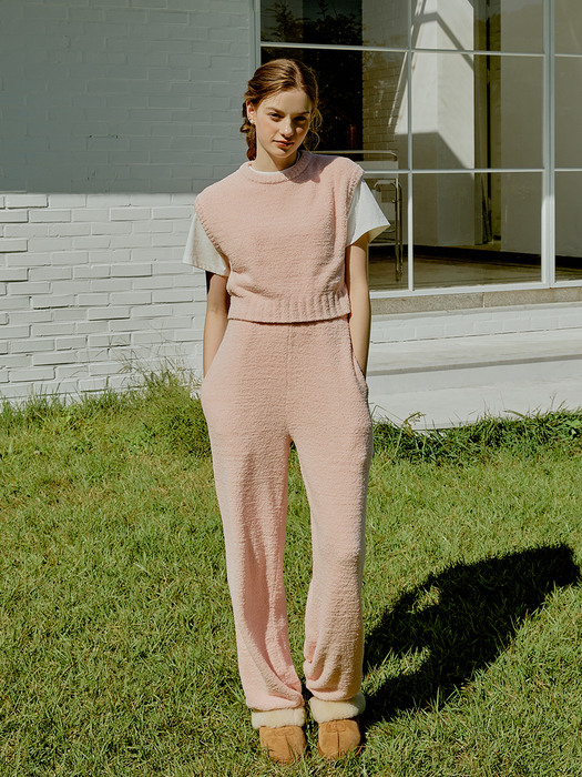 Cozy knit pants (pink)