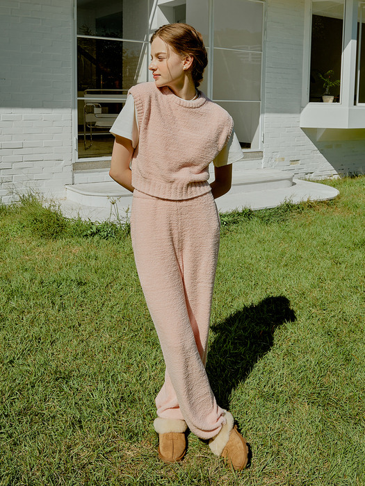 Cozy knit pants (pink)