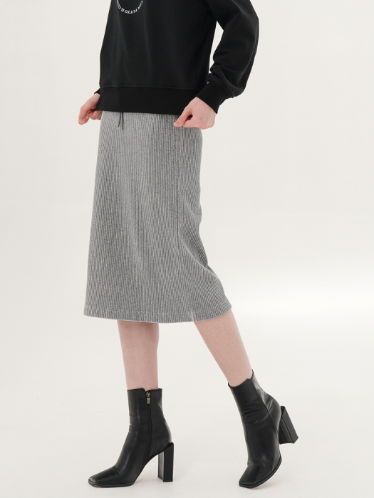 Corduroy Bending Skirt _Grey