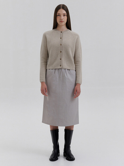 recycle padding skirt-light grey