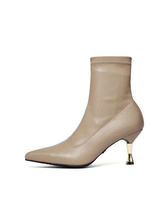 Golden Heel Socks Boots_Skin Beige