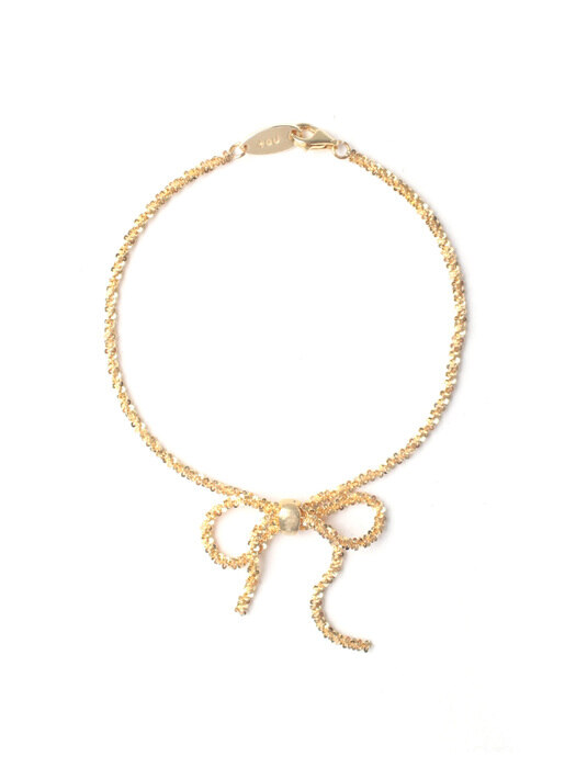 TP026 [Silver925] Cotton chain ribbon bracelet