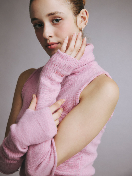 knit hand warmer - pink