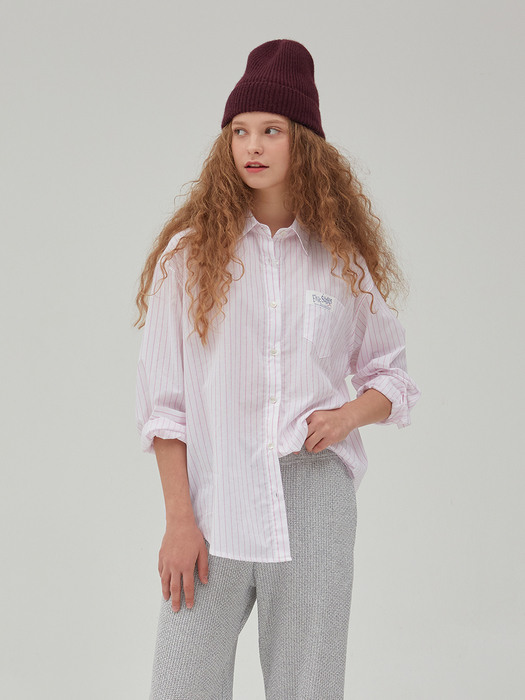 Oversize Pocket Shirts - Pink Stripe
