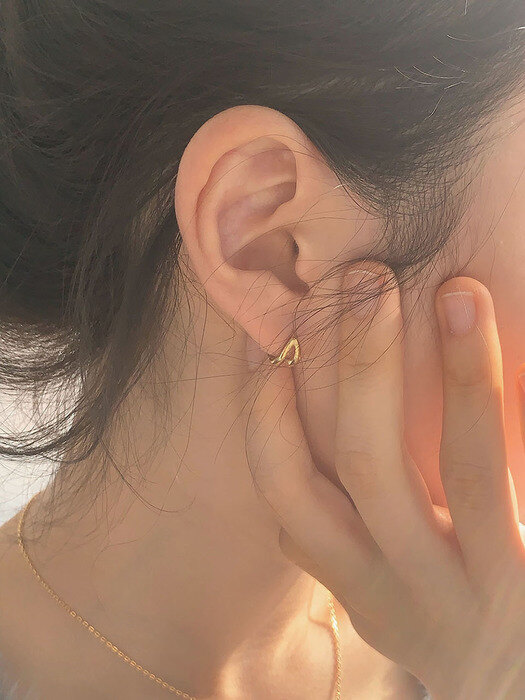 silver925 line ring earrings (2color)