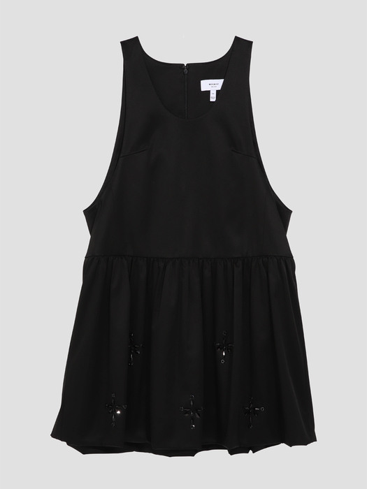 23SS Beading Point Bubble Hem-Dress_BLACK