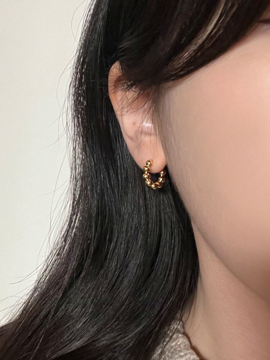 BUBBLING ONE TOUCH EARRINGS (2colors) AE123005