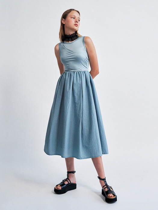 23SS Layered Tulle Sleeveless Dress_BLUE