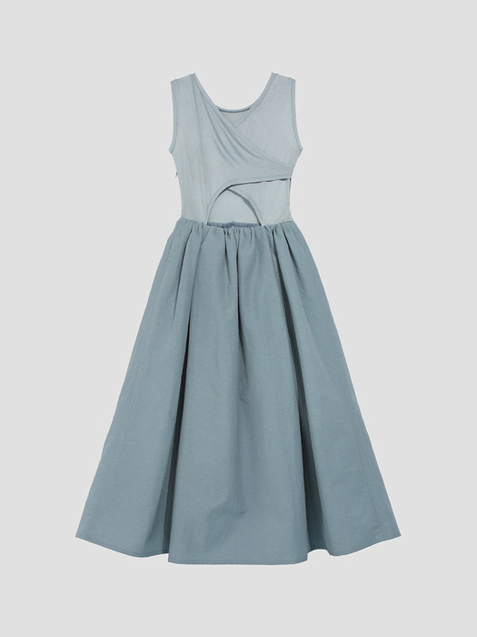 23SS Layered Tulle Sleeveless Dress_BLUE