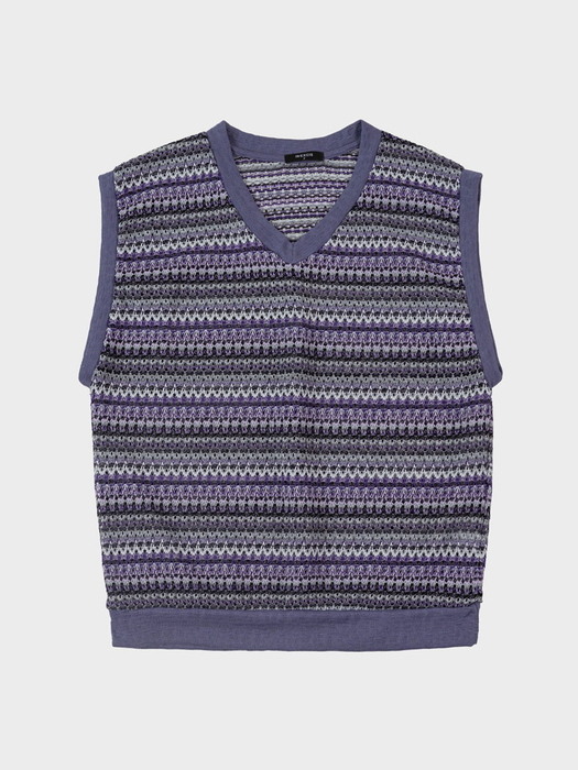 Nordic Knit Vest (Violet)