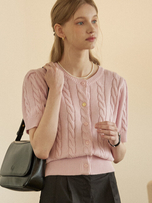 Bonnie Cable Cardigan - Pink