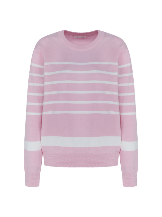 Plain Stripe Cotton Knit -Pink