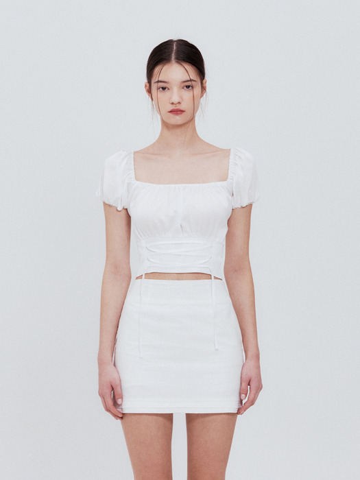 Corset crop blouse (white)
