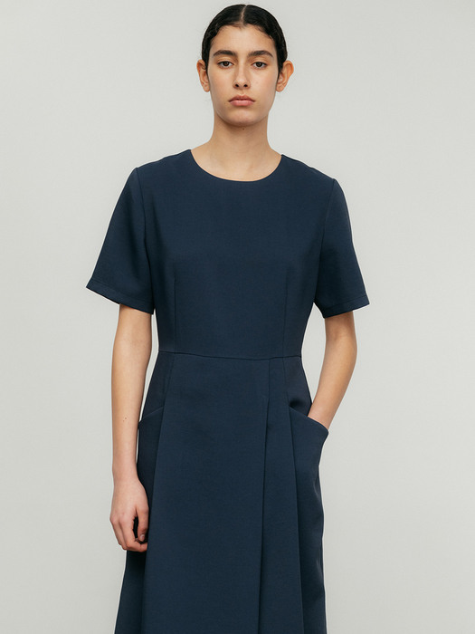 Pocket Long dress-navy