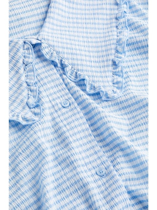 프릴 디테일 셔츠 드레스 라이트 블루/스트라이프 1181025001