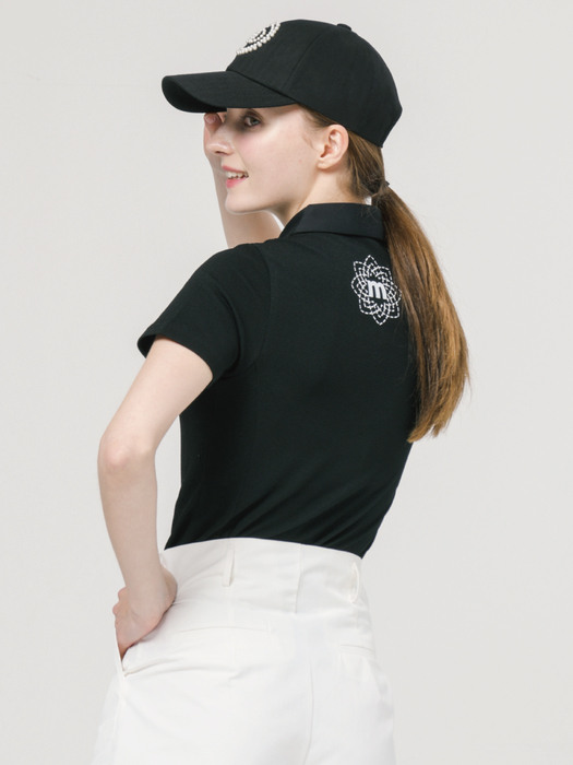23SS  흡습속건 기능성 엠보싱 블랙 반팔 티셔츠