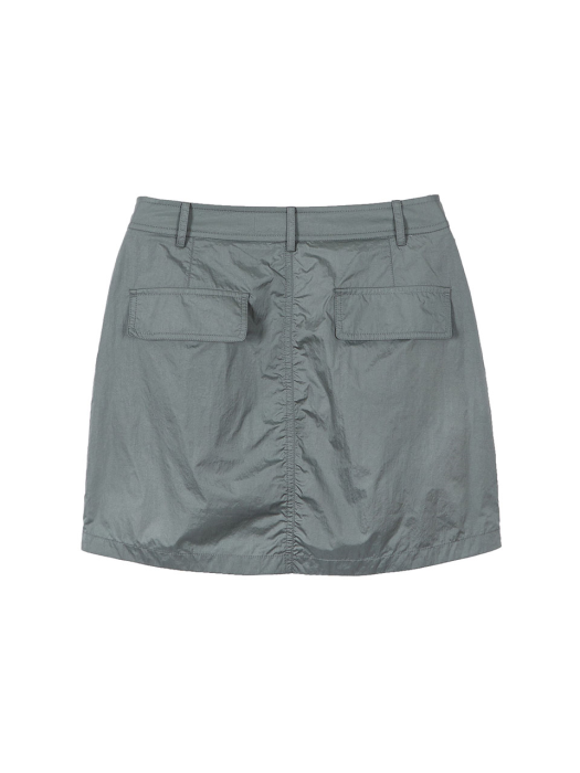 Pocket Shirring Skirt in Khaki VW3MS103-42