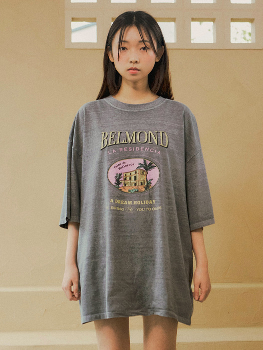 unisex mallorcca pigment print t-shirts /charcoal gray
