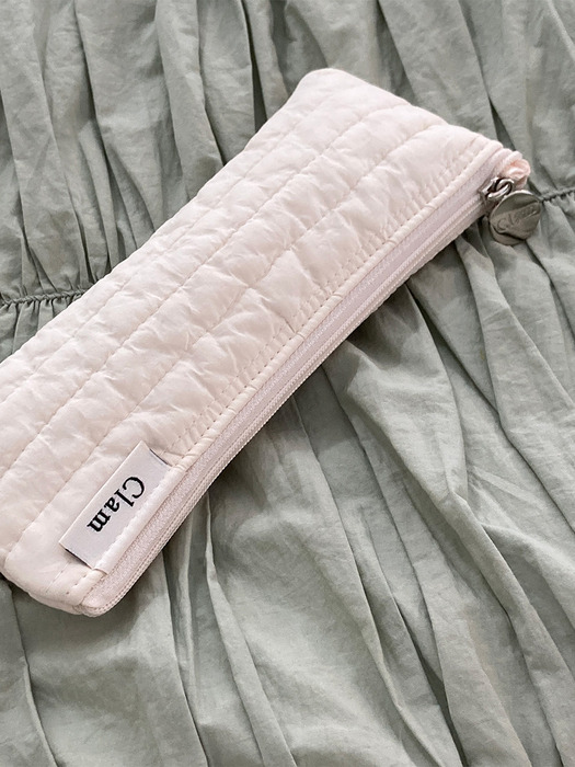 Clam flat pencilcase _ Soft cream