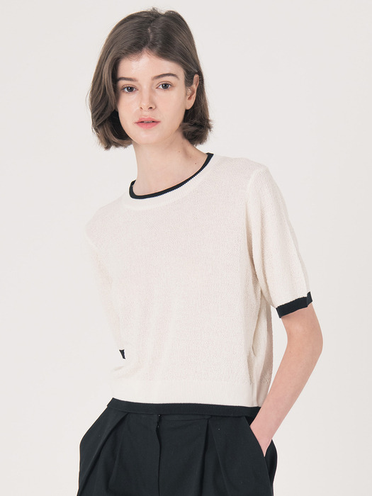 WED_Two line round neck_WHITE