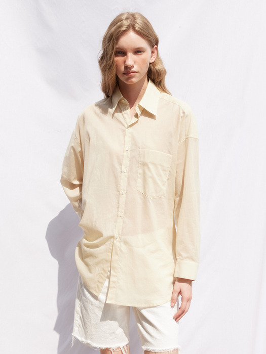 COTTON SEE-THROUGH SHIRT_LIGHT BEIGE