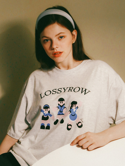 Lossyrow X Vanrora Graphic T-Shirt White Melange