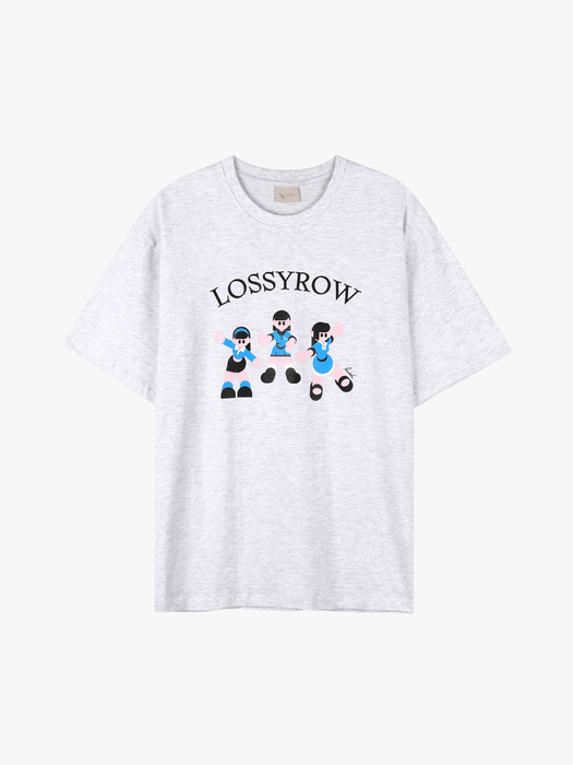 Lossyrow X Vanrora Graphic T-Shirt White Melange