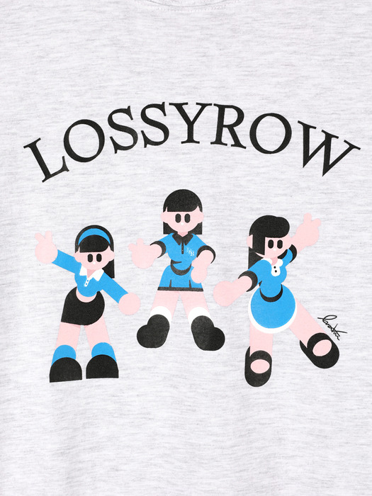 Lossyrow X Vanrora Graphic T-Shirt White Melange