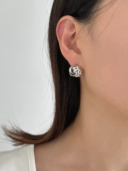 knot button earring