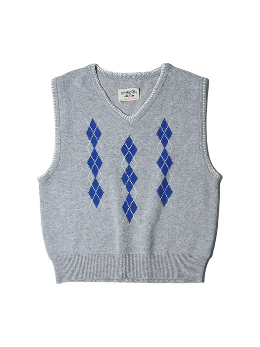 KN4236 Eze argyle vest_Gray