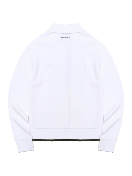 YOKO 카라넥 하프집업 여성 긴팔 맨투맨 티셔츠 [WHITE]